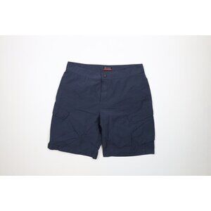 Victorinox Mens Size 32 Spell Out Lined Cargo Shorts Blue Polyester